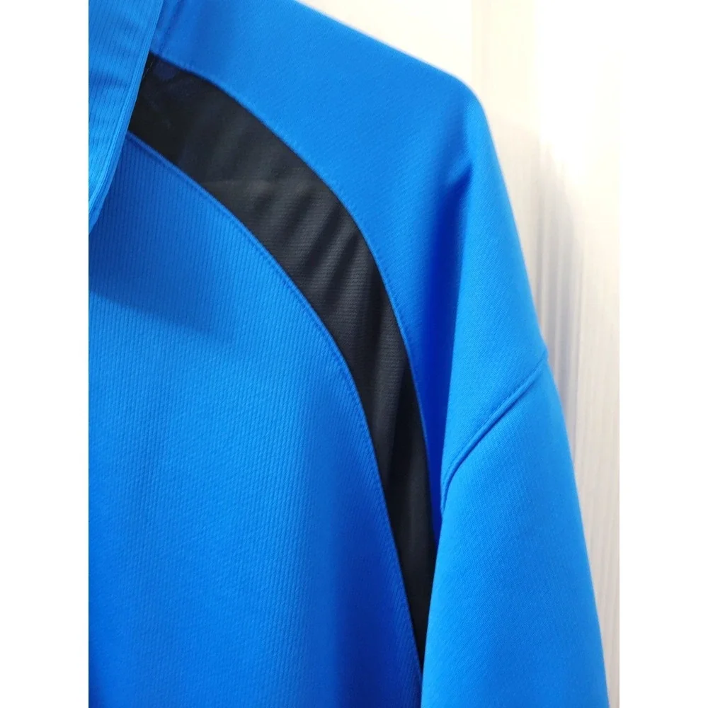 Nike Golf Nike Fit Dry Mens XXL 2X Blue Black Short Sleeve 1/4 Zip EUC
